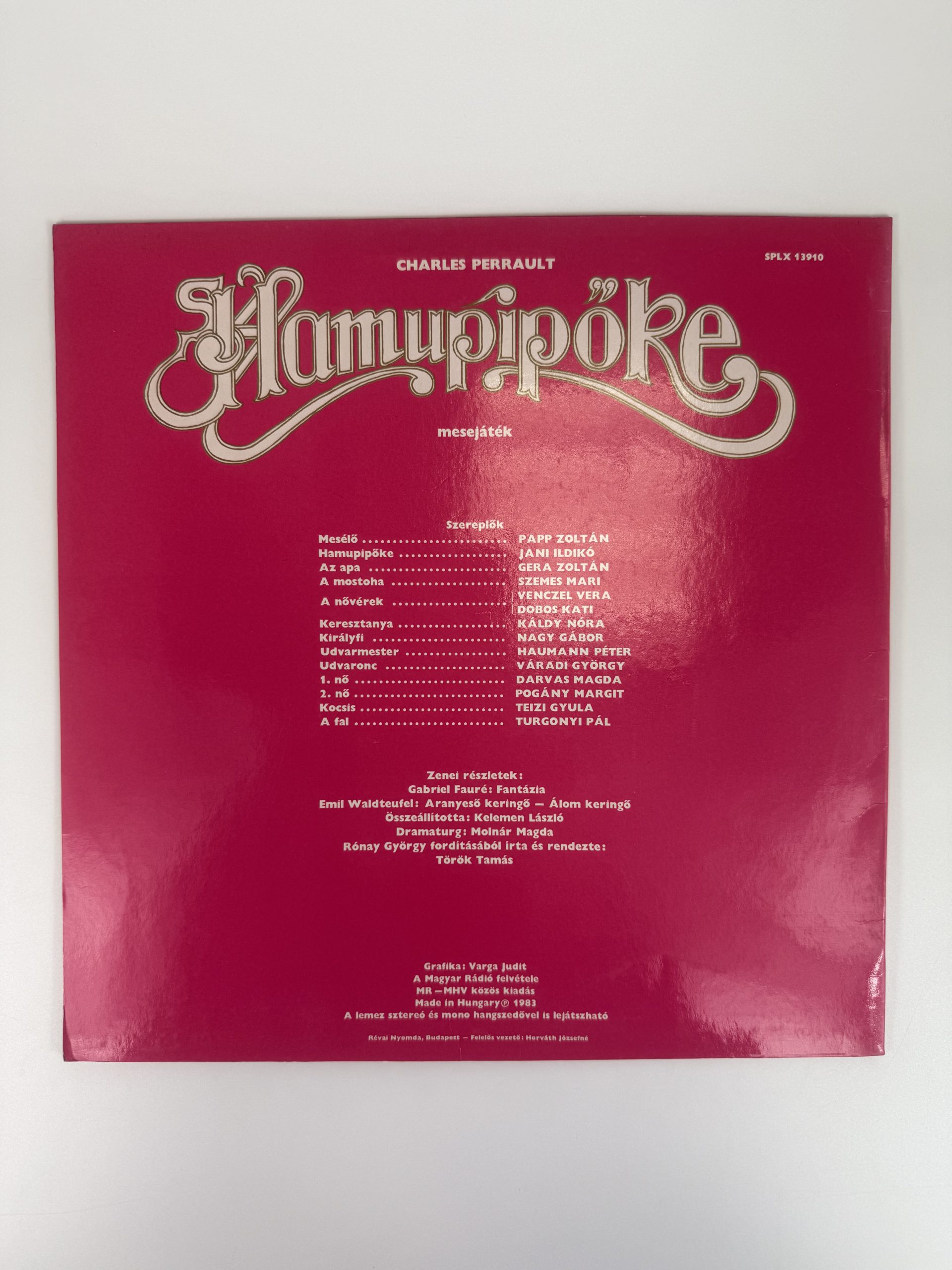 Hamupipőke mesejáték nagylemez - bakelit - LP - vinyl - 1983 - Image 2