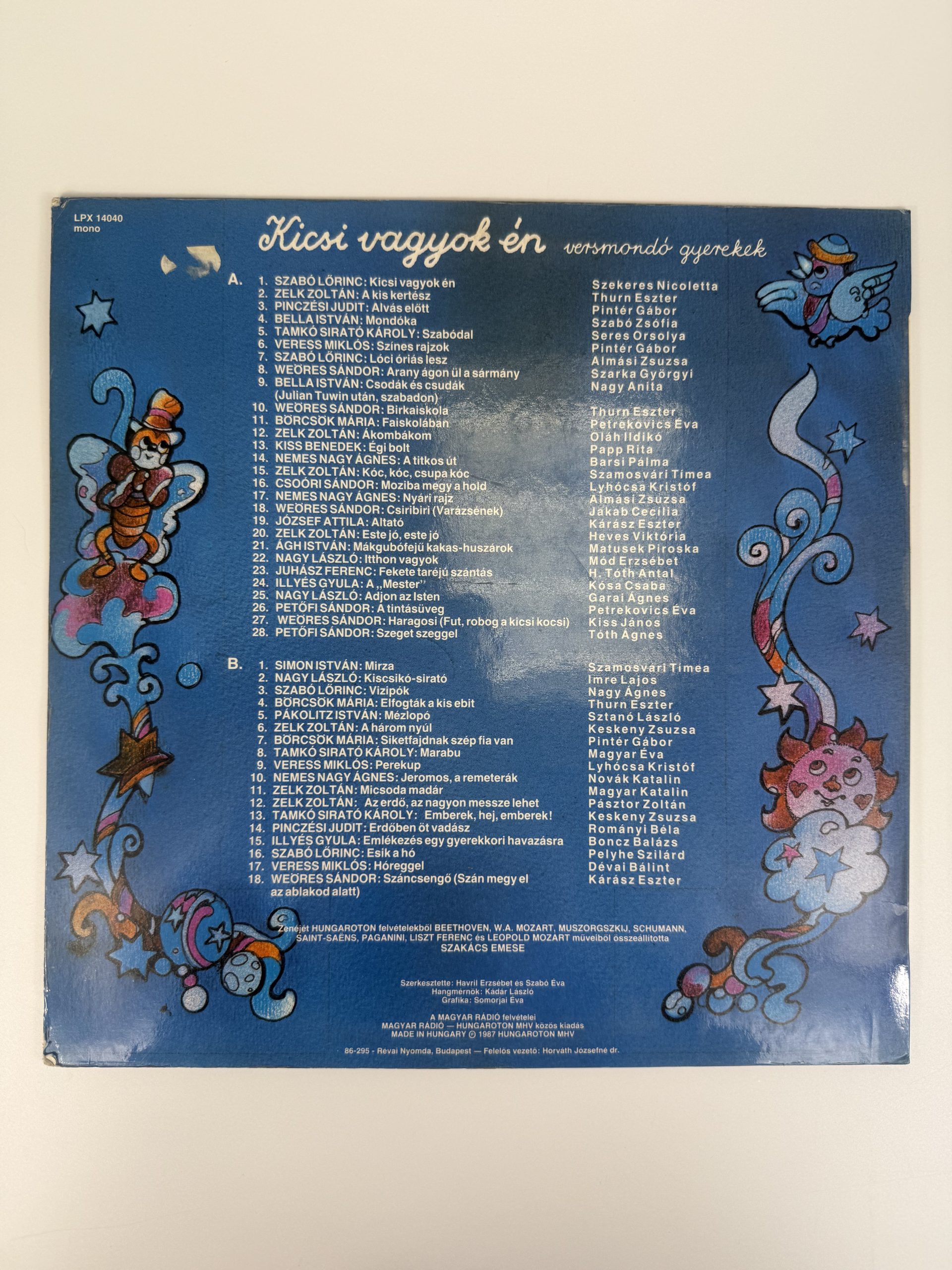 Kicsi vagyok én - versmondó gyerekek nagylemez - bakelit - LP - vinyl - 1987 - Image 2