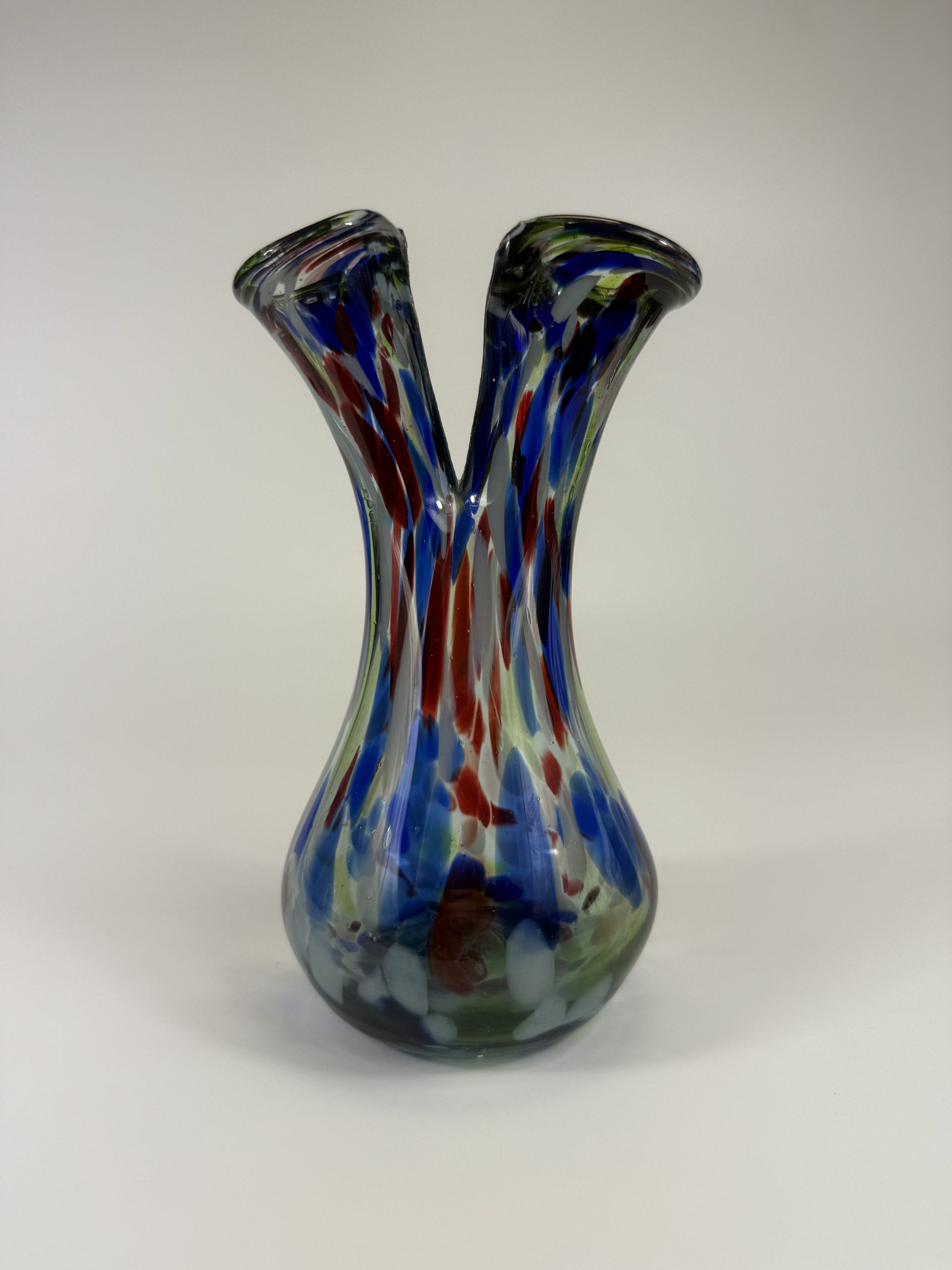 Retro 2 ágú üveg váza