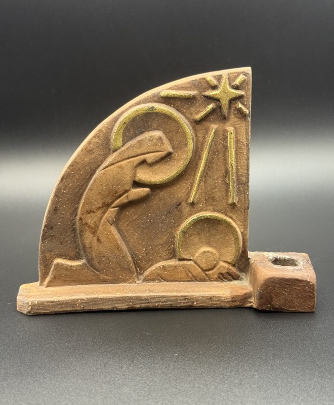 Kerámia gyertyatartó - Karácsonyi dekoráció