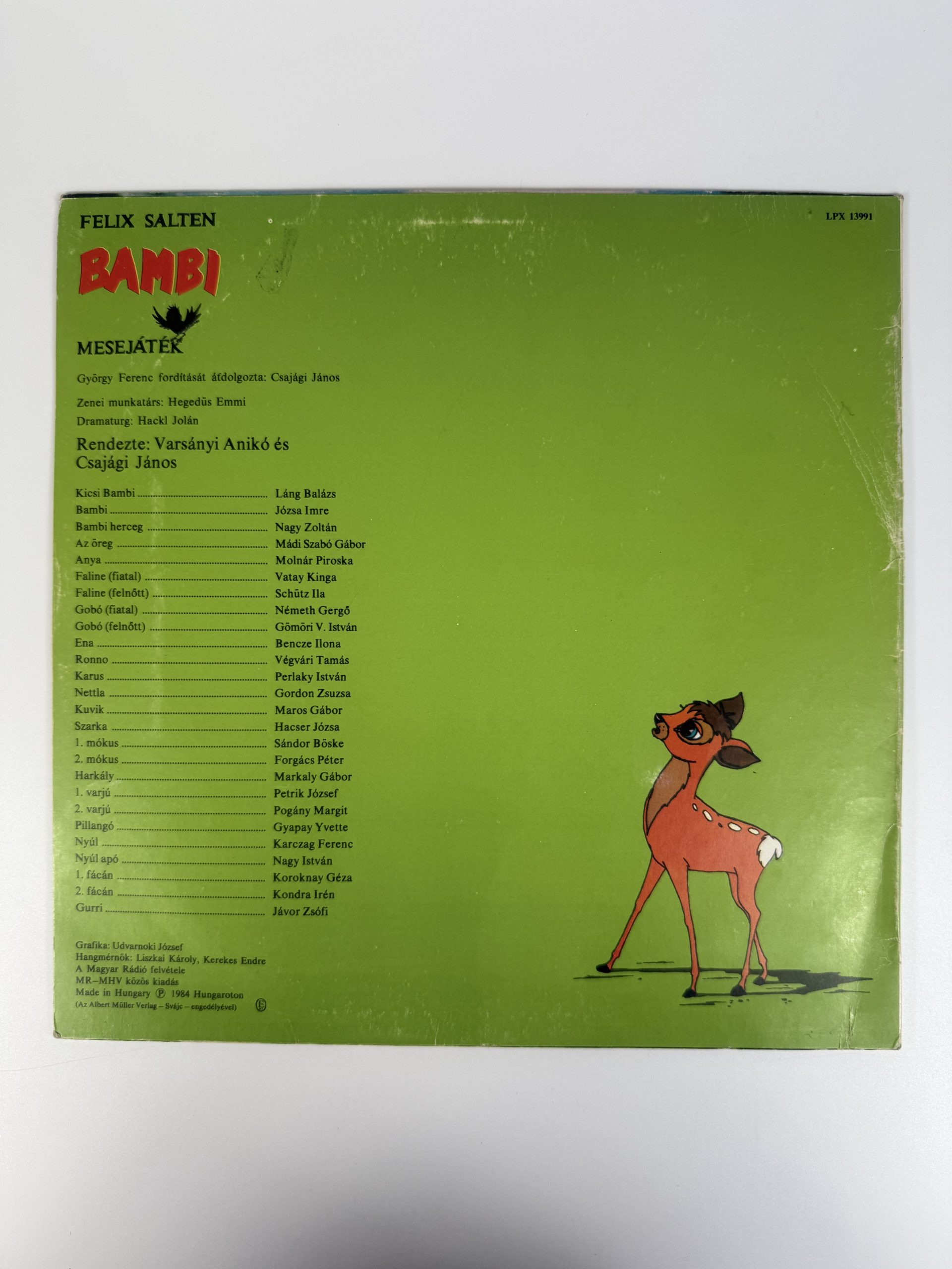 Bambi mesejáték nagylemez - bakelit - LP - vinyl - 1984 - Image 6