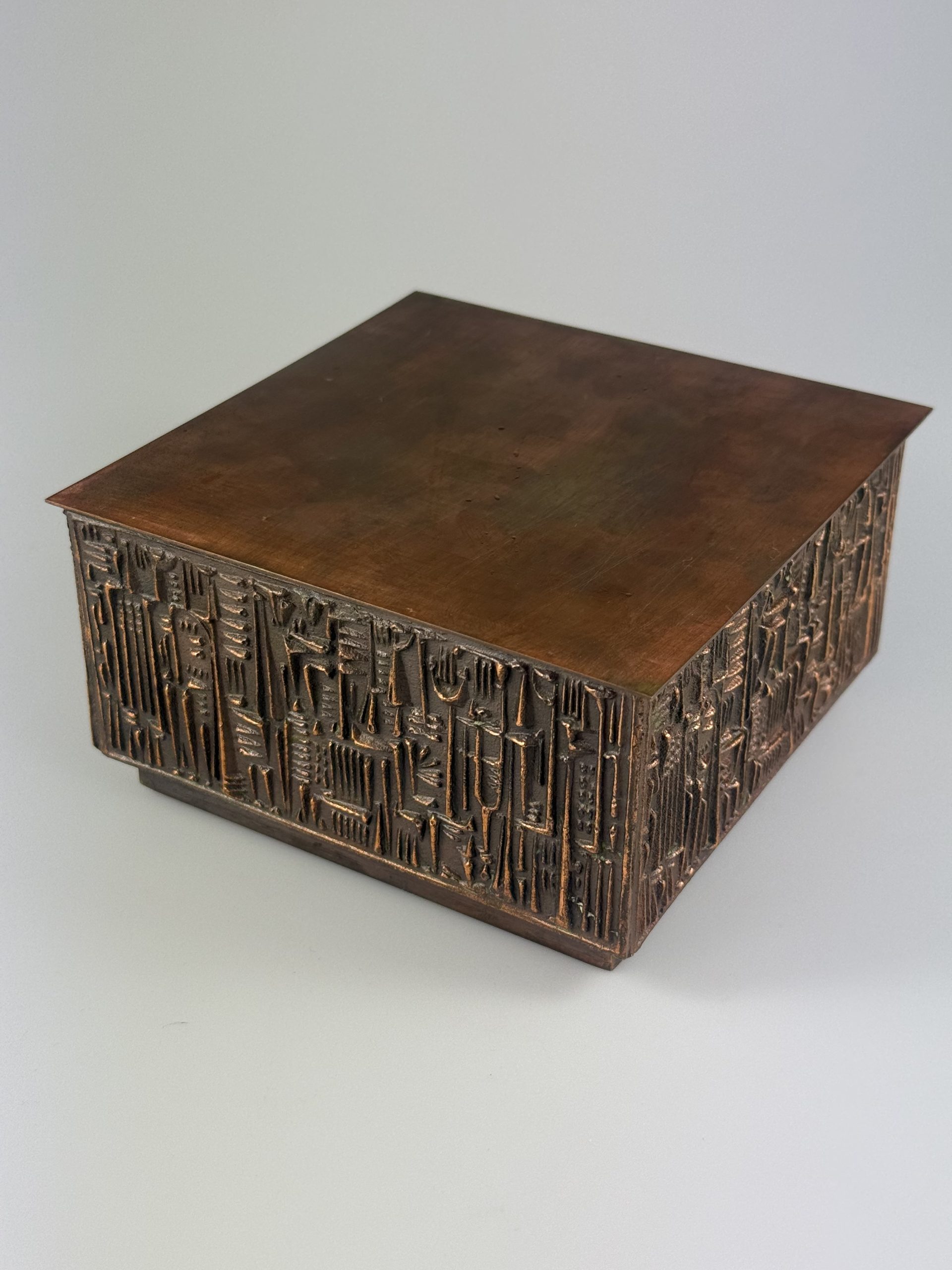 Fa betétes réz doboz - Iparművészeti Vállalat