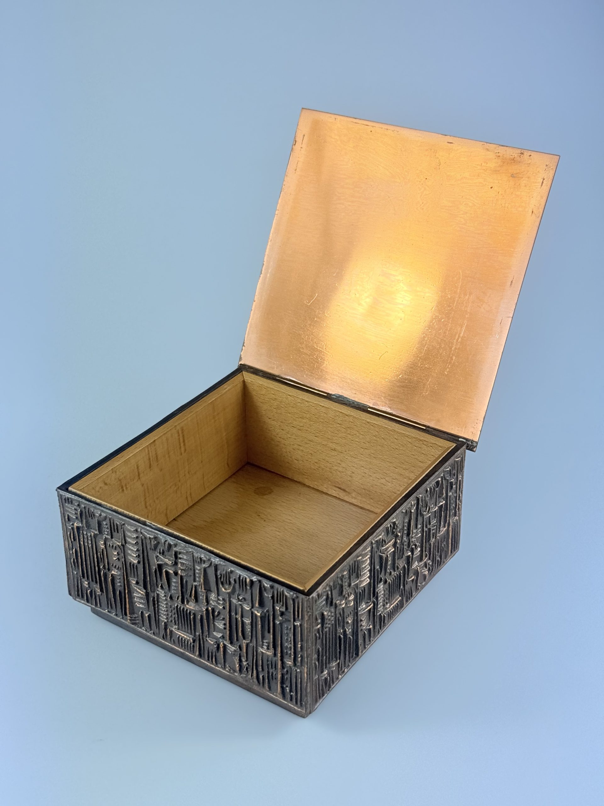 Fa betétes réz doboz - Iparművészeti Vállalat - Image 2