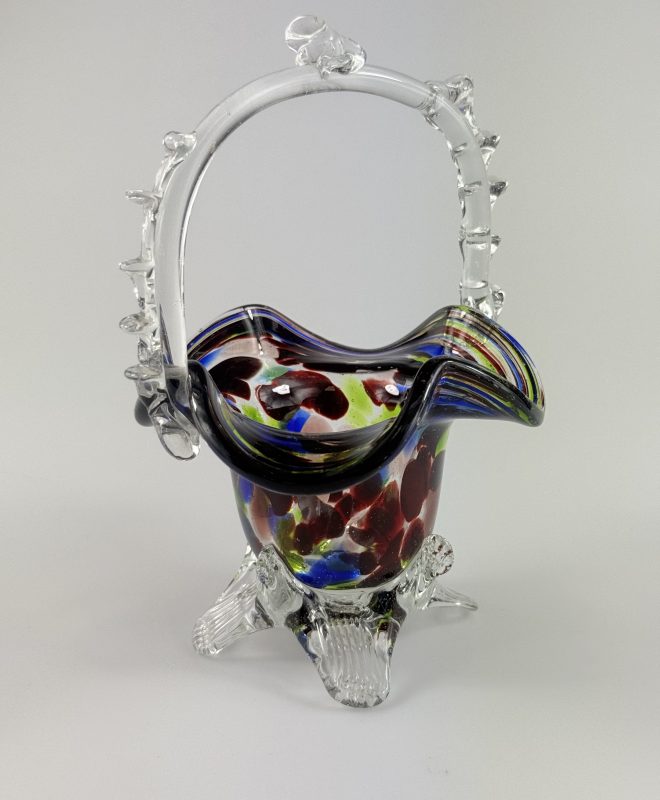 Színes retro üveg kosár