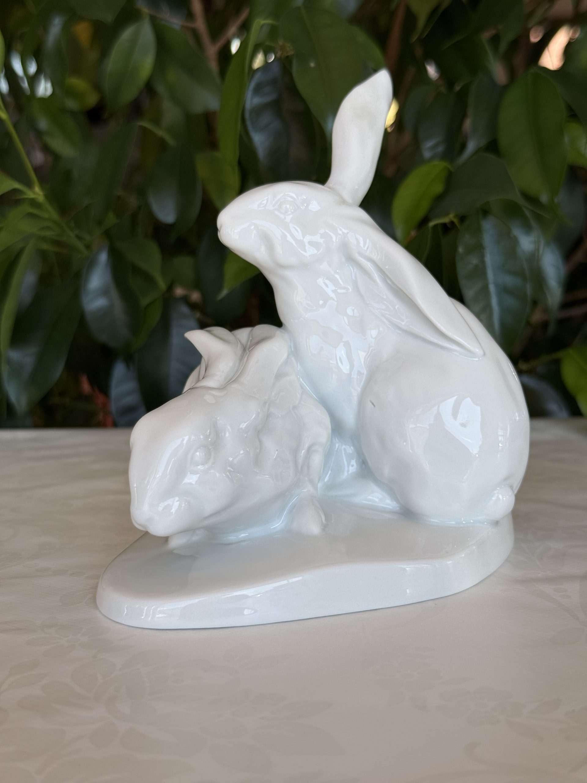 Herendi fehér porcelán nyúl pár