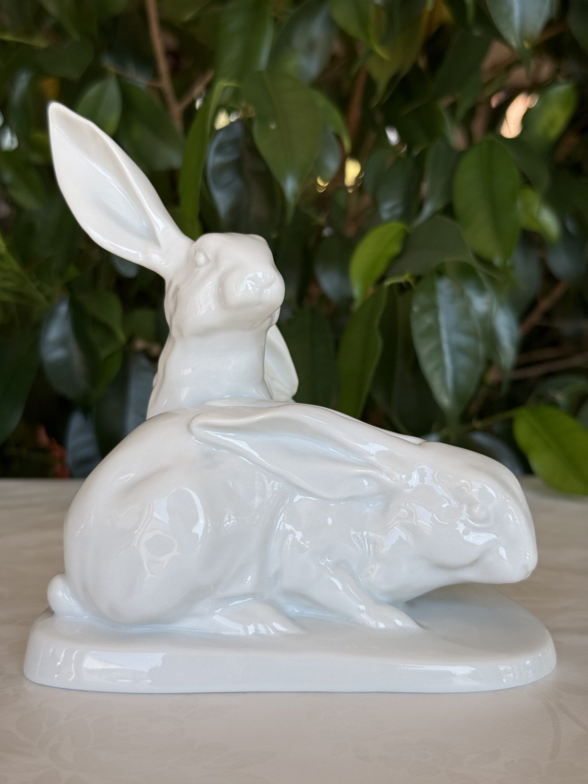 Herendi fehér porcelán nyúl pár - Image 4